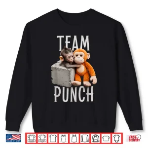 Sweatshirt Team Punch Baby Monkey Viral Character Graphic Shirt