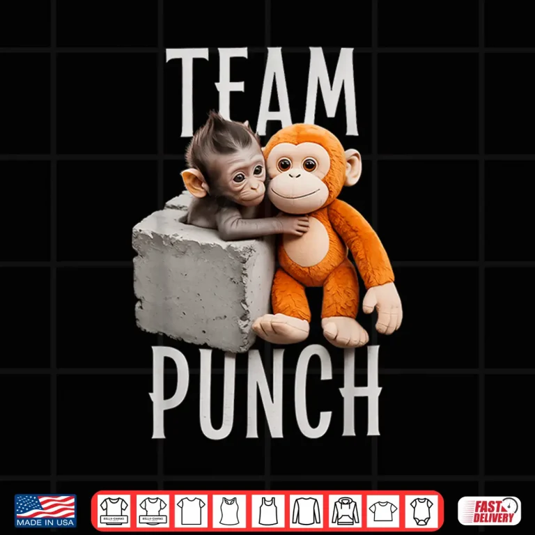 Design Team Punch Baby Monkey Viral Character Graphic Shirt