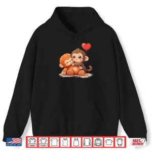 Hoodie Cute Baby Monkey Punch Sad Little Punch Big Love Shirt