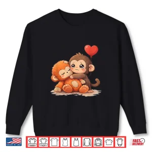 Sweatshirt Cute Baby Monkey Punch Sad Little Punch Big Love Shirt