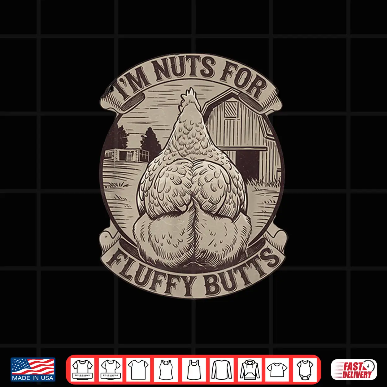 Funny Chicken Sayings I’M Nuts For Fluffy Butts Shirt Funny Chicken Sayings I’M Nuts For Fluffy Butts Shirt
