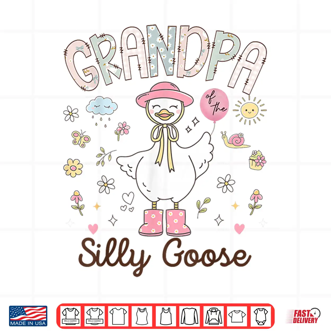 Grandpa Of The Silly Goose Funny Birthday Girl Party Shirt Grandpa Of The Silly Goose Funny Birthday Girl Party Shirt