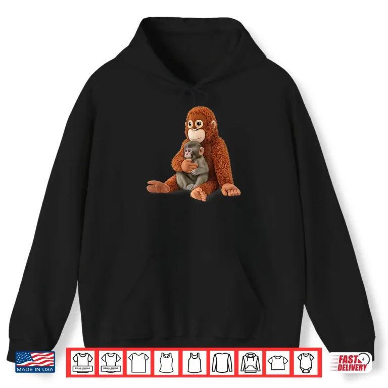 Hoodie Monkey Punch Baby Graphic Little Punch Big Love Tee Shirt