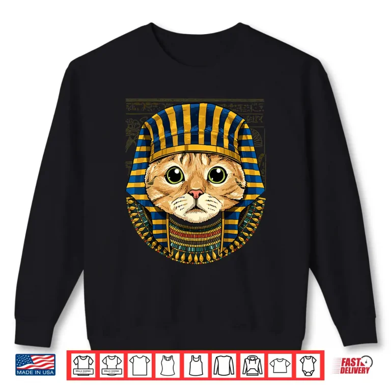 Sweatshirt Cat Egyptian Pharaoh Historian Archaeologist Graphic Shirt