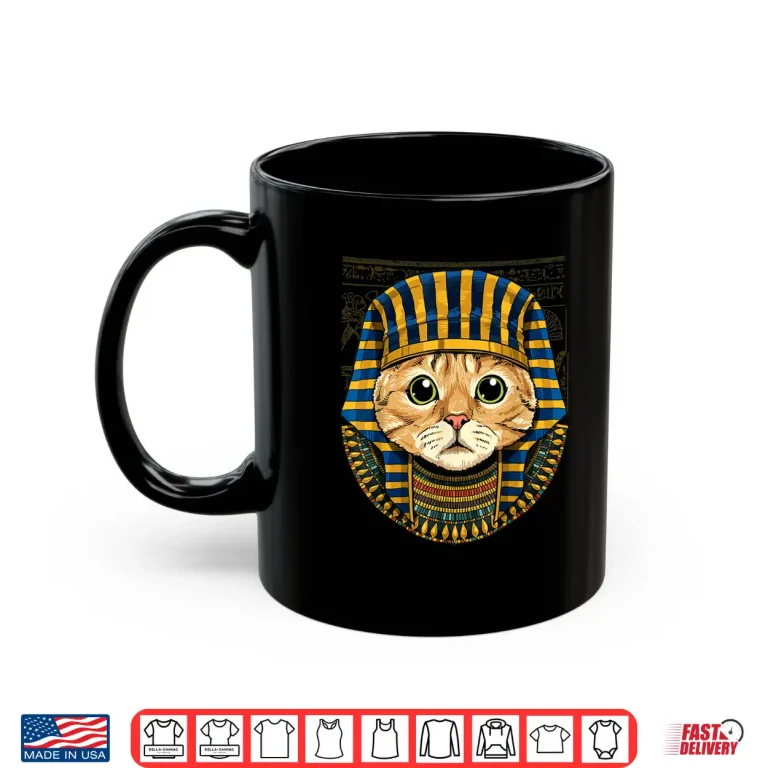 Mug Cat Egyptian Pharaoh Historian Archaeologist Graphic Shirt