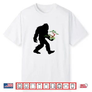 Bigfoot Carrying Bonsai Plant Sasquatch Tree Landscaper Shirt