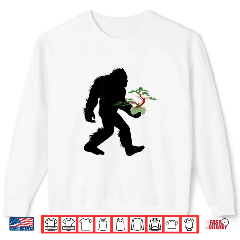 Sweatshirt Bigfoot Carrying Bonsai Plant Sasquatch Tree Landscaper Shirt