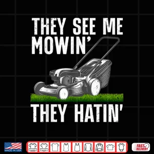 Design Funny Lawn Mowing Art Lawn Mower Gardener Graphic Shirt