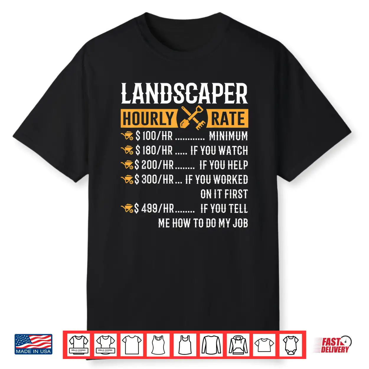 Landscaper Hourly Rate Funny Professional Labor Humor Shirt Landscaper Hourly Rate Funny Professional Labor Humor Shirt