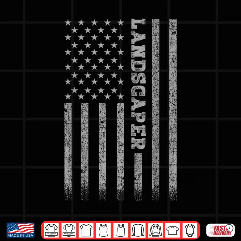 Design Landscaper American Flag Patriotic Professional Graphic Shirt