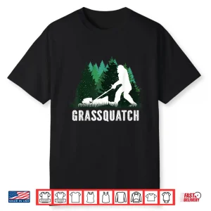 Lawn Mower Mowing Landscaper Bigfoot Sasquatch Graphic Shirt