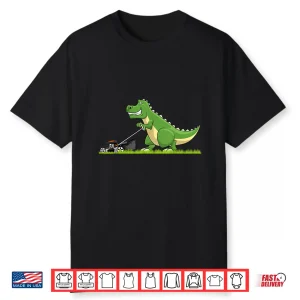 Lawn Mowing Art Lawnmower Dinosaur Professional Graphic Shirt