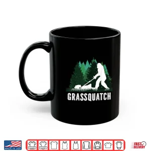 Mug Lawn Mower Mowing Landscaper Bigfoot Sasquatch Graphic Shirt