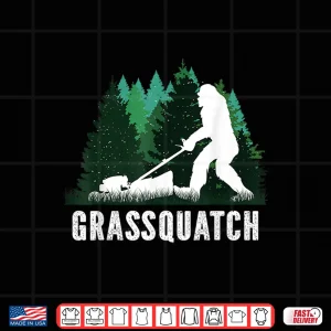 Design Lawn Mower Mowing Landscaper Bigfoot Sasquatch Graphic Shirt