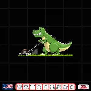 Design Lawn Mowing Art Lawnmower Dinosaur Professional Graphic Shirt