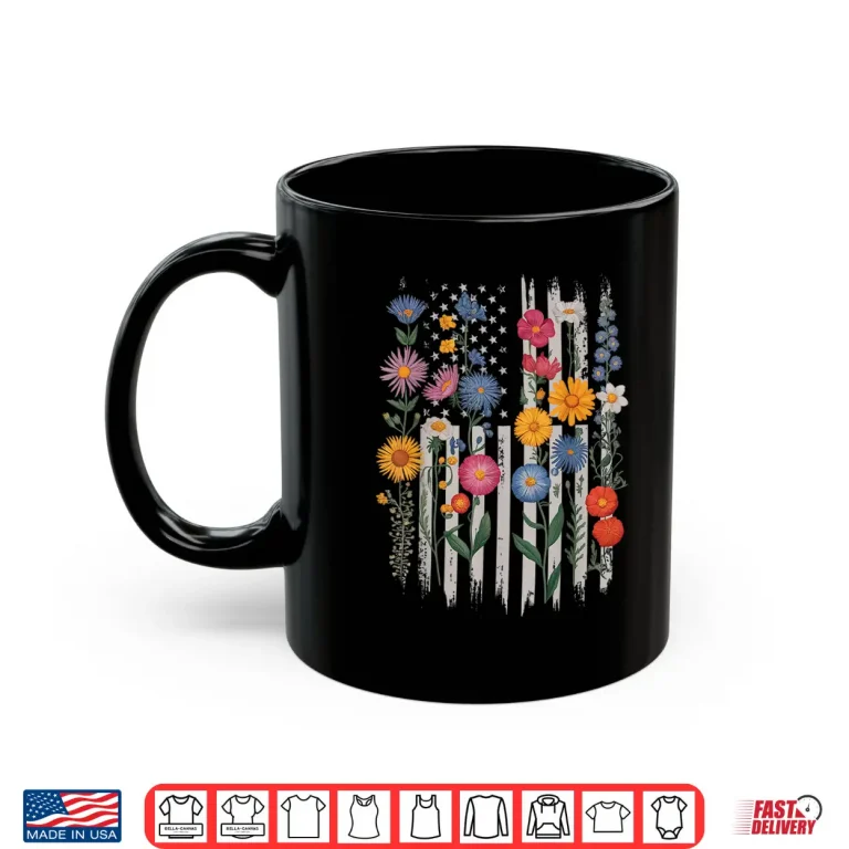 Mug Wildflowers Floral Colorful Botanical Nature Graphic Shirt