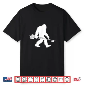 Bigfoot With Lawn Trimmer Sasquatch Grass Landscaper Shirt