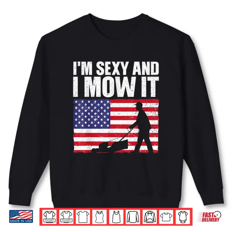 Sweatshirt Cool Lawn Mower Patriotic Fourth Of July Professional Shirt