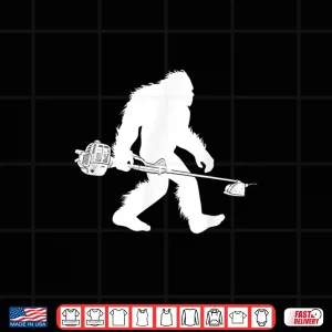 Design Bigfoot With Lawn Trimmer Sasquatch Grass Landscaper Shirt