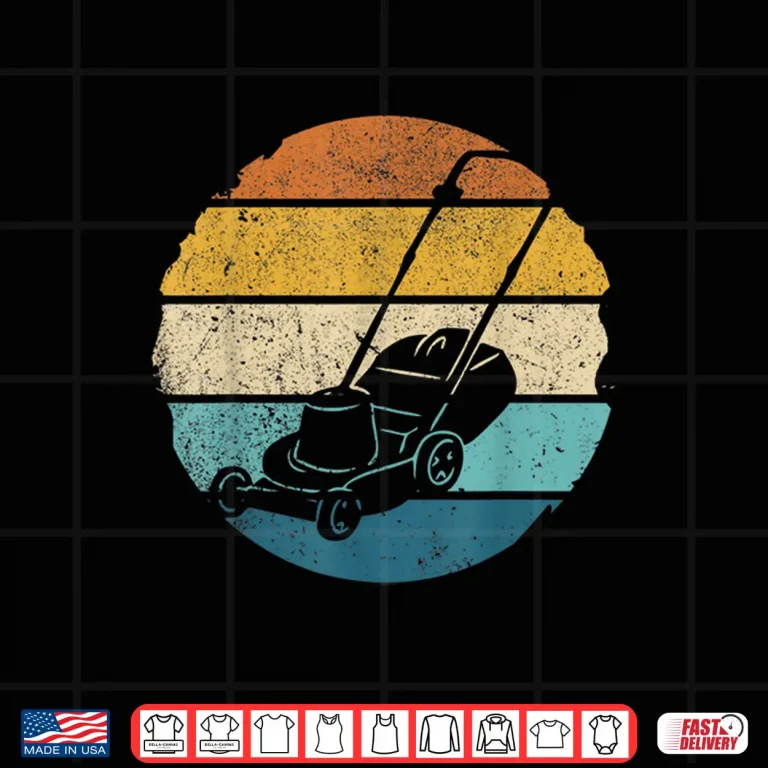 Design Vintage Lawn Mower Gardener Landscaper Retro Aesthetic Shirt 1