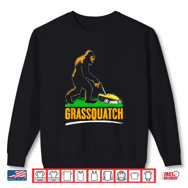 Sweatshirt Grassquatch Sasquatch Mowing Bigfoot Professional Graphic Shirt