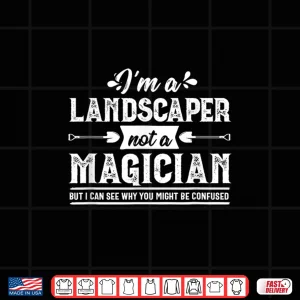 Design Funny Magician Landscaper Landscaping Professional Mower Shirt