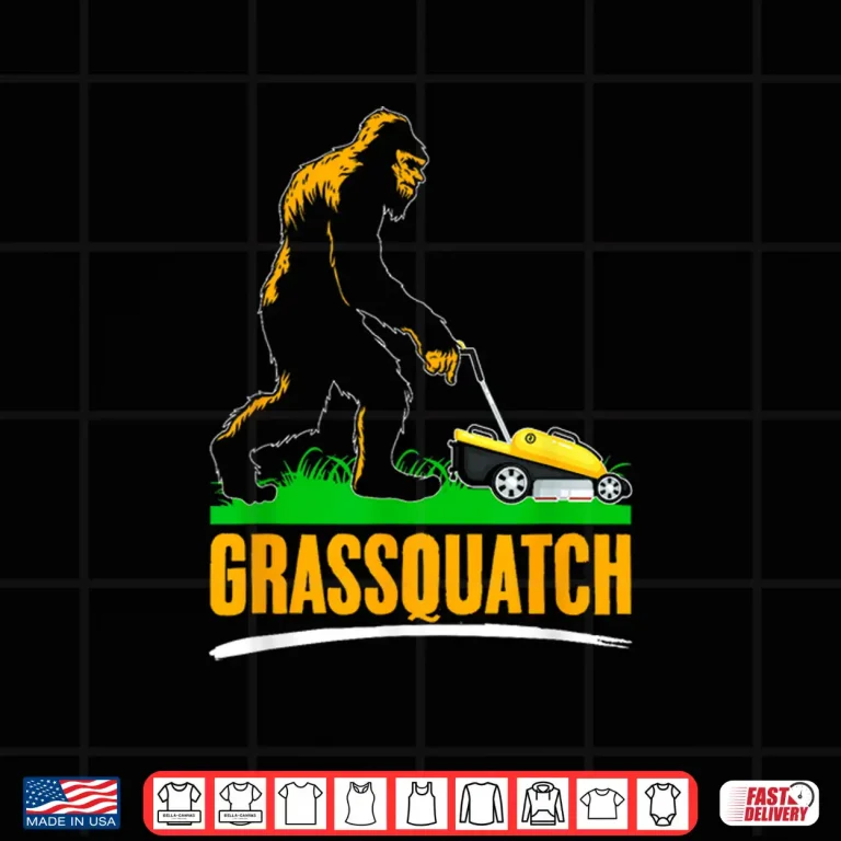 Design Grassquatch Sasquatch Mowing Bigfoot Professional Graphic Shirt