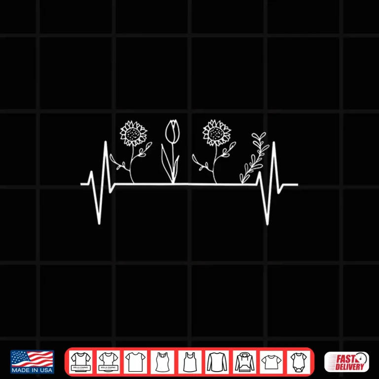 Design Heartbeat Plants Flower Gardening Professional Landscaper Shirt