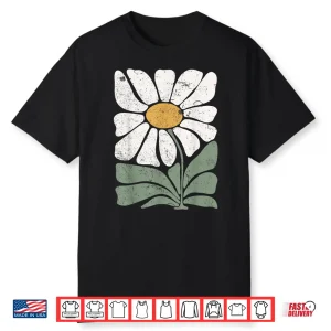 Boho Daisy Flower Retro Botanical Wildflower Gardener Shirt