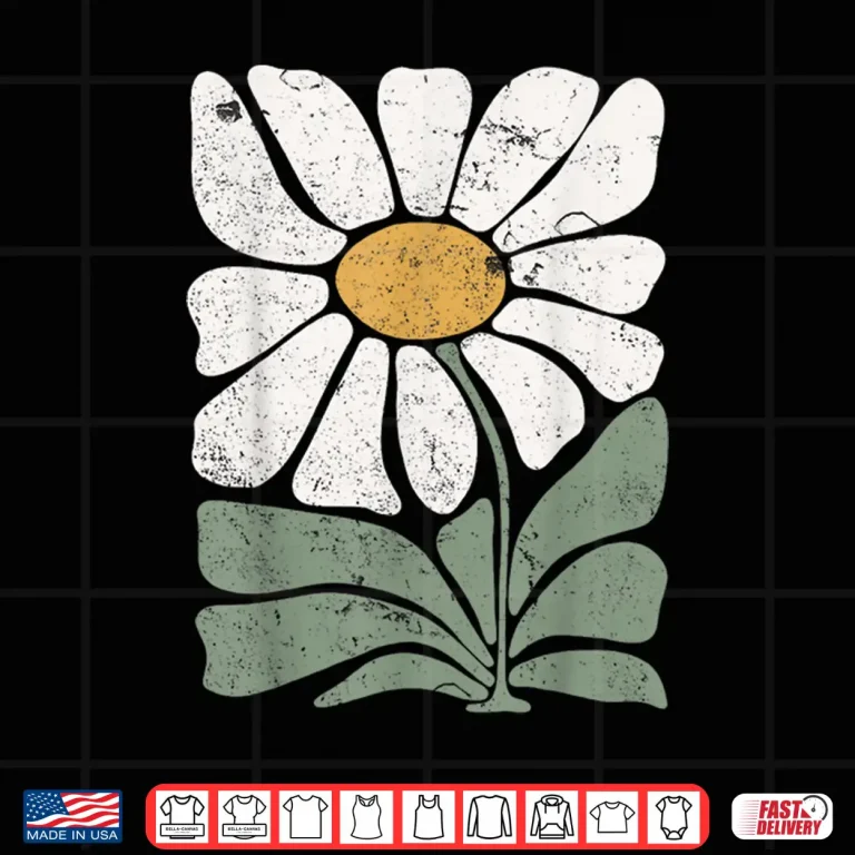 Design Boho Daisy Flower Retro Botanical Wildflower Gardener Shirt