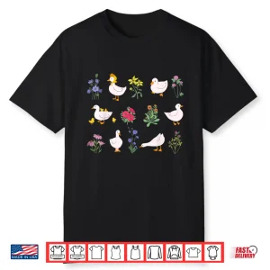 Cottagecore Duck Wildflower Farm Animal Aesthetic Shirt