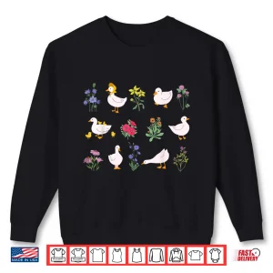 Sweatshirt Cottagecore Duck Wildflower Farm Animal Aesthetic Shirt