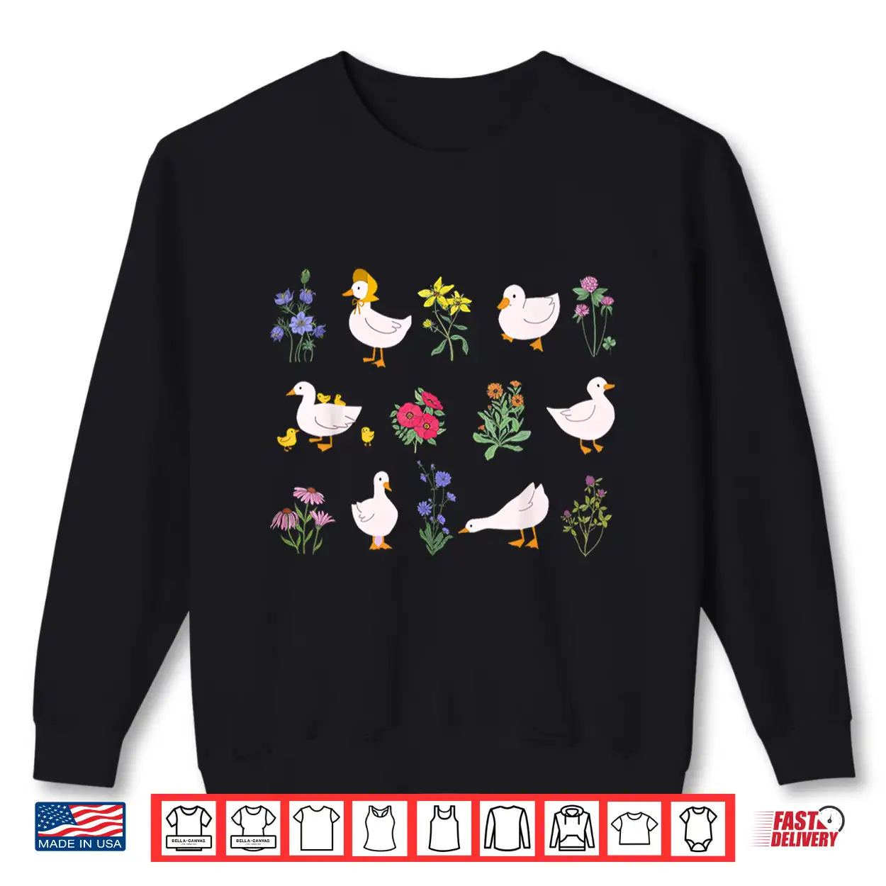 Cottagecore Duck Wildflower Farm Animal Aesthetic Shirt
