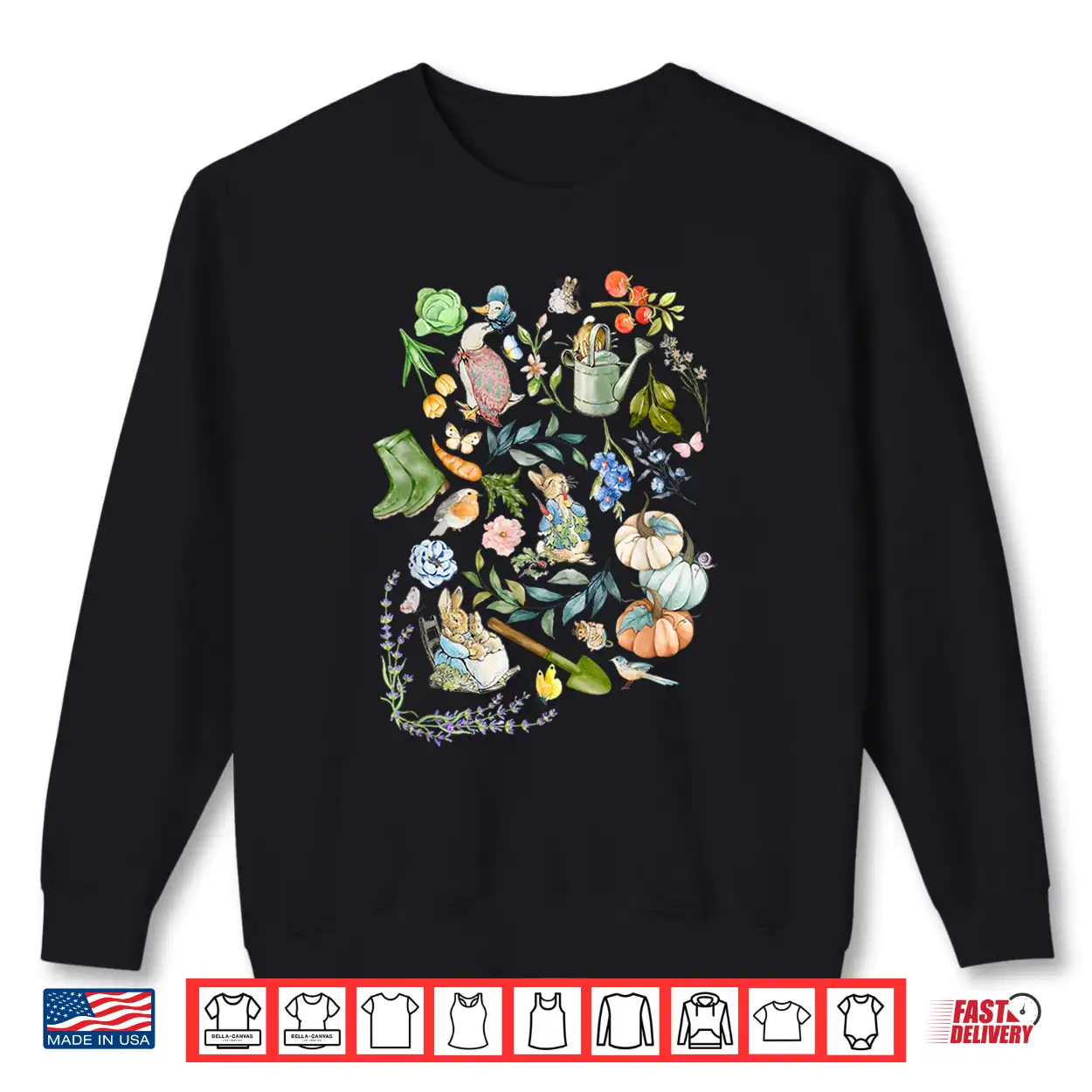 Cottagecore Rabbit Bookish Spring Holiday Gardener Shirt