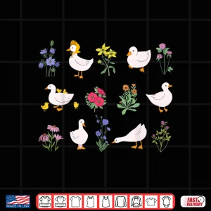 Design Cottagecore Duck Wildflower Farm Animal Aesthetic Shirt