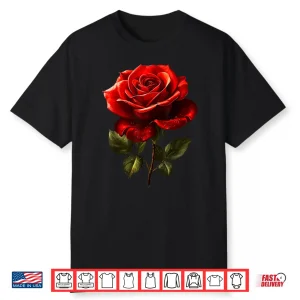 Floral Red Rose Flower Botanist Garden Lover Aesthetic Shirt