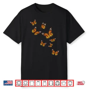 Flying Butterflies Entomologist Nature Gardener Graphic Shirt