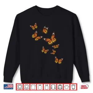 Sweatshirt Flying Butterflies Entomologist Nature Gardener Graphic Shirt