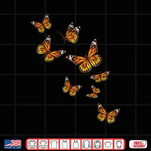 Design Flying Butterflies Entomologist Nature Gardener Graphic Shirt