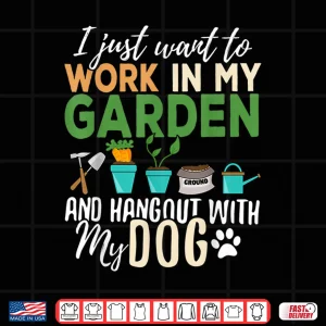 Design Gardening Dog Lover Pet Owner Plant Graphic Shirt