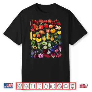 Rainbow Fruit And Vegetable Vegetarian Day Graphic Shirt