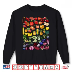 Sweatshirt Rainbow Fruit And Vegetable Vegetarian Day Graphic Shirt