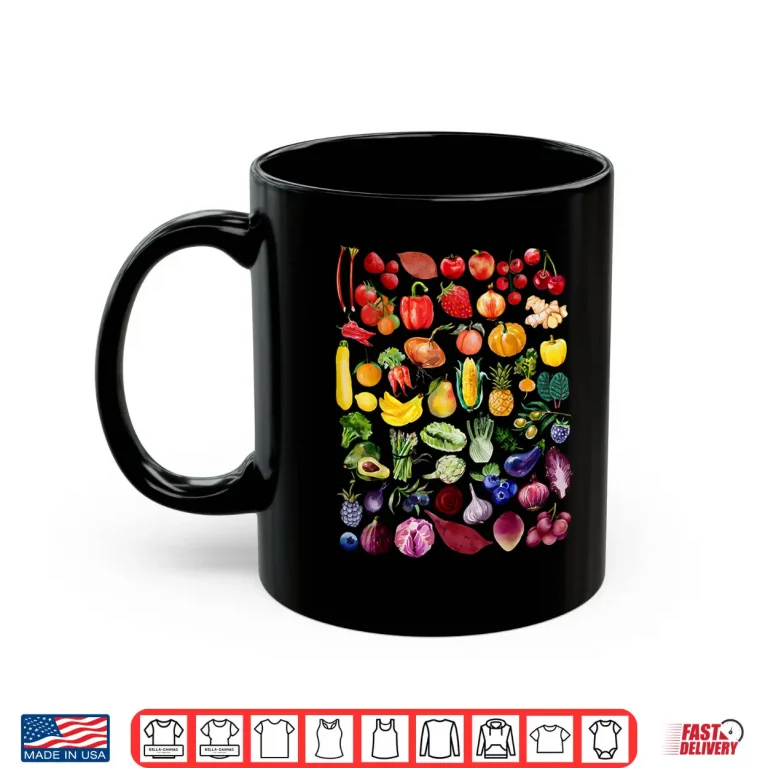 Mug Rainbow Fruit And Vegetable Vegetarian Day Graphic Shirt