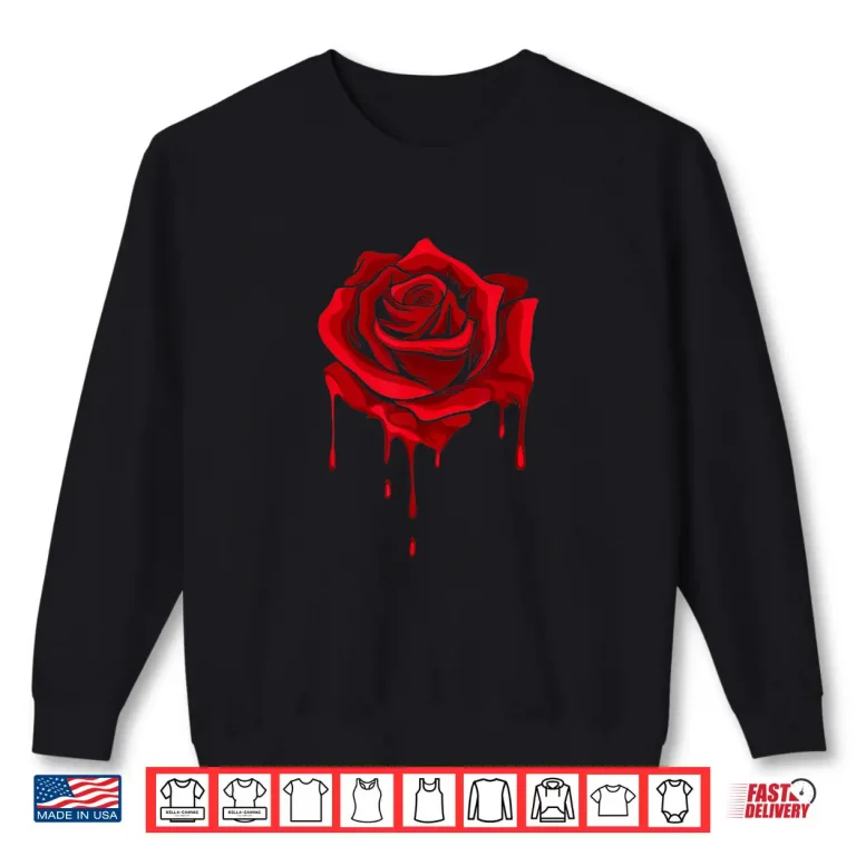 Sweatshirt Red Melting Rose Garden Botanist Floral Graphic Shirt