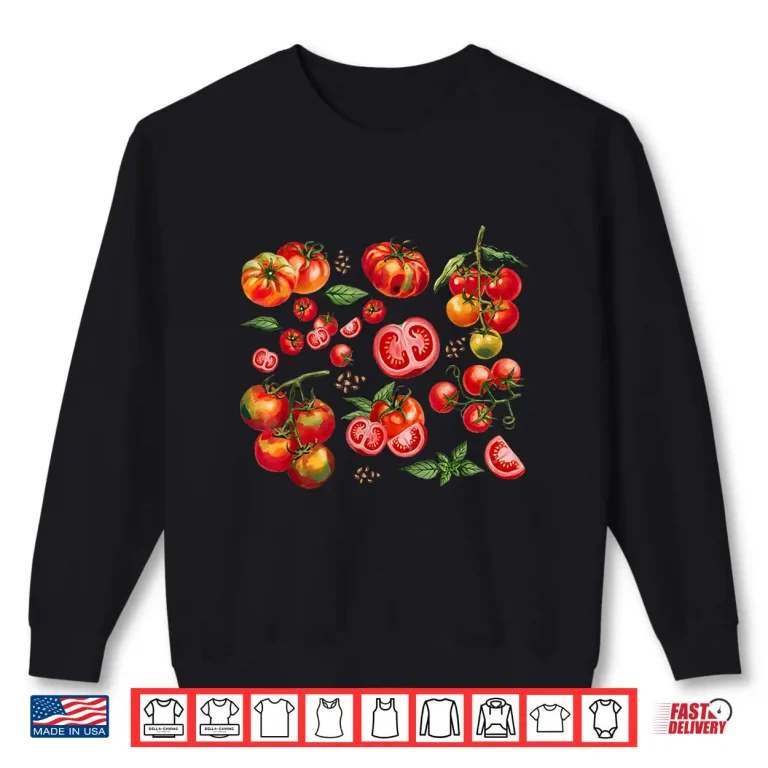 Sweatshirt Tomato Season Vegetable Gardener Watercolor Summer Shirt