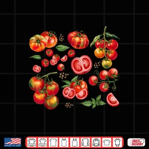 Design Tomato Season Vegetable Gardener Watercolor Summer Shirt