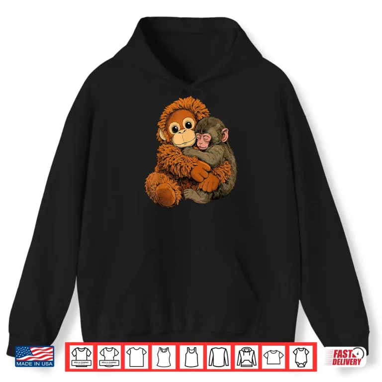 Hoodie Baby Monkey Punch Mama Monkey Toy Warm Hug Aesthetic Shirt