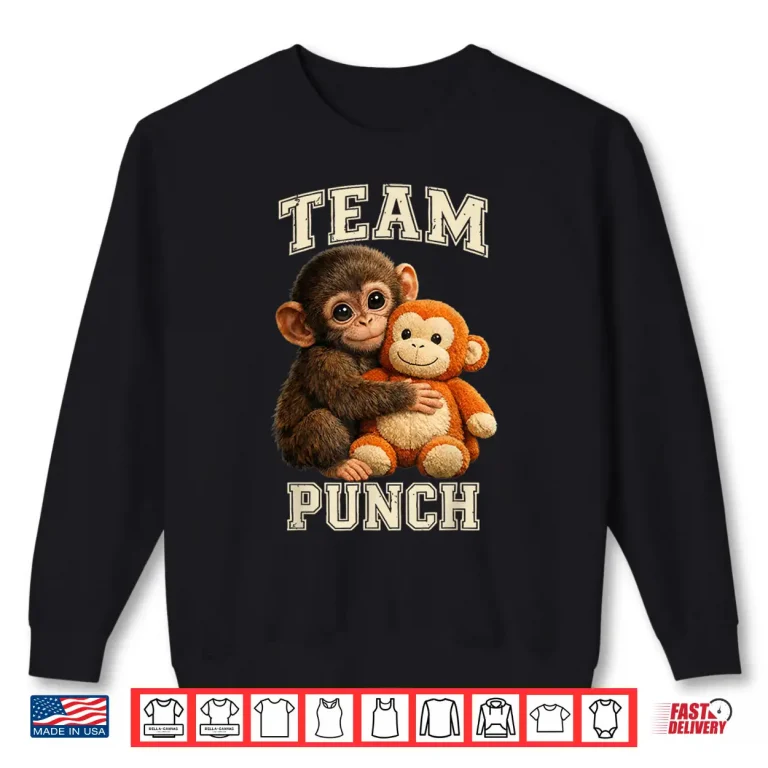 Sweatshirt Baby Monkey Team Punch Viral Character Aesthetic Shirt