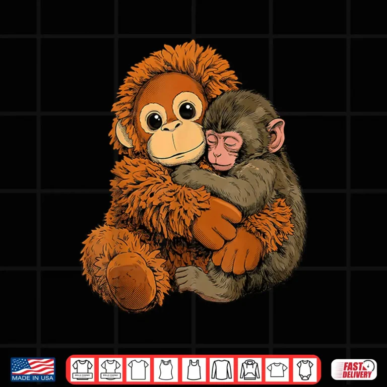 Design Baby Monkey Punch Mama Monkey Toy Warm Hug Aesthetic Shirt