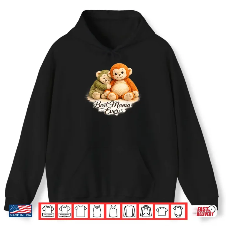 Hoodie Cute Baby Punch Monkey Hug Plush Toy Professional Graphic Shirt